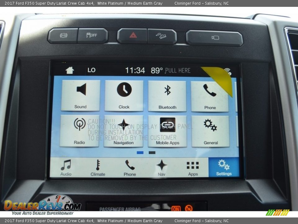 2017 Ford F350 Super Duty Lariat Crew Cab 4x4 White Platinum / Medium Earth Gray Photo #13