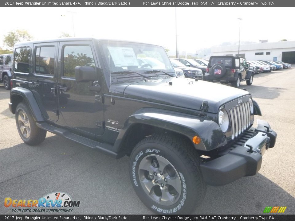 2017 Jeep Wrangler Unlimited Sahara 4x4 Rhino / Black/Dark Saddle Photo #7