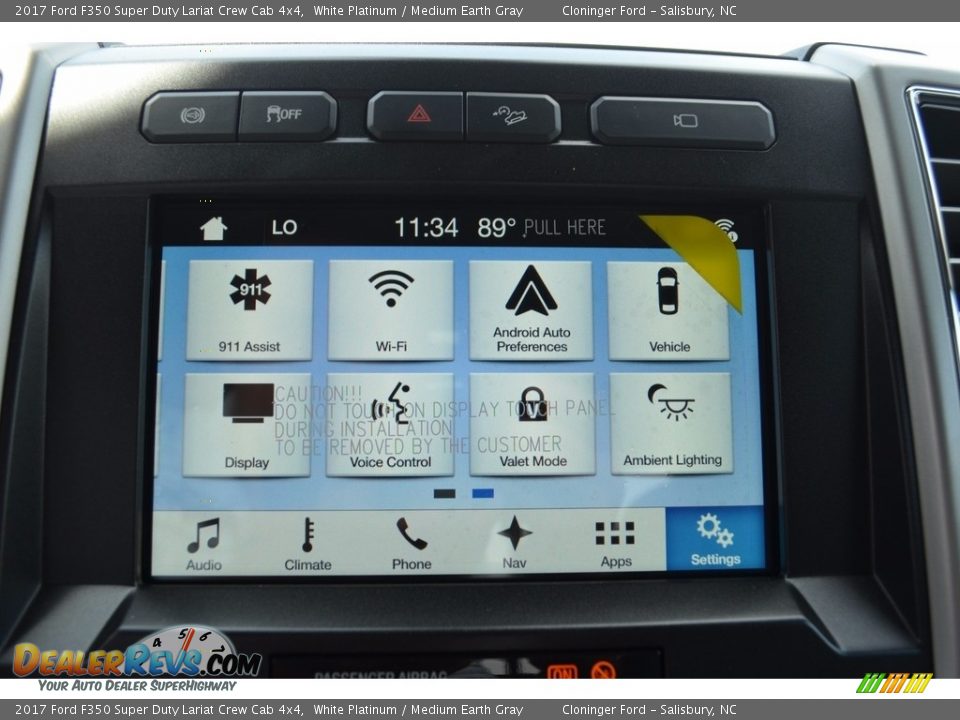 2017 Ford F350 Super Duty Lariat Crew Cab 4x4 White Platinum / Medium Earth Gray Photo #14