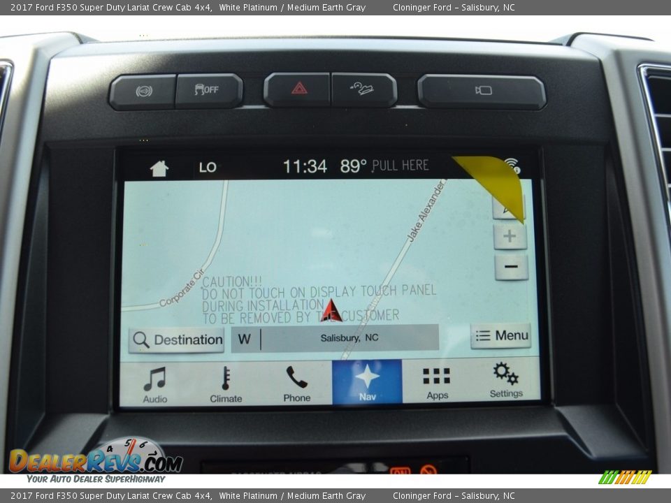 2017 Ford F350 Super Duty Lariat Crew Cab 4x4 White Platinum / Medium Earth Gray Photo #15