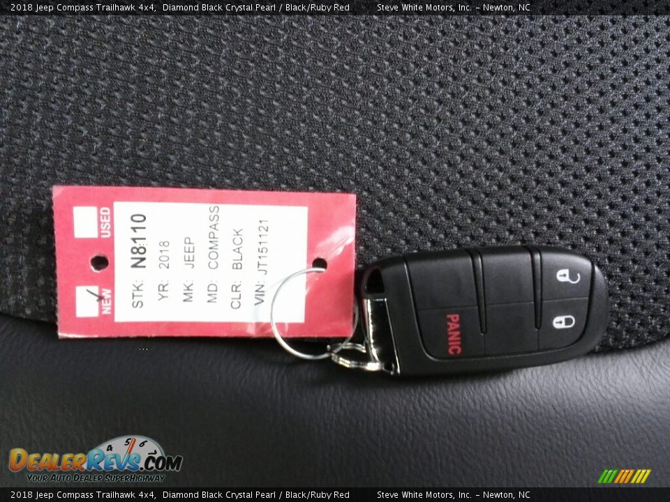 2018 Jeep Compass Trailhawk 4x4 Diamond Black Crystal Pearl / Black/Ruby Red Photo #31