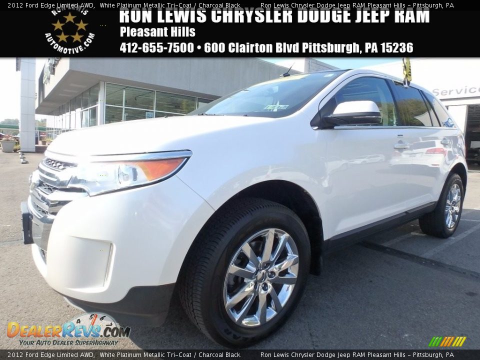 2012 Ford Edge Limited AWD White Platinum Metallic Tri-Coat / Charcoal Black Photo #1