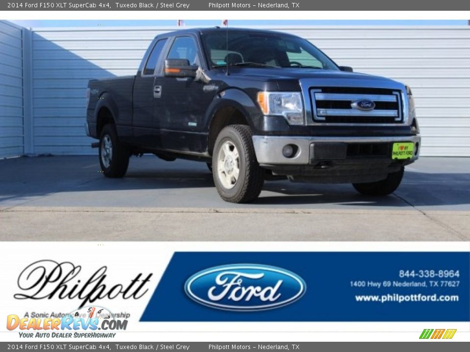 2014 Ford F150 XLT SuperCab 4x4 Tuxedo Black / Steel Grey Photo #1