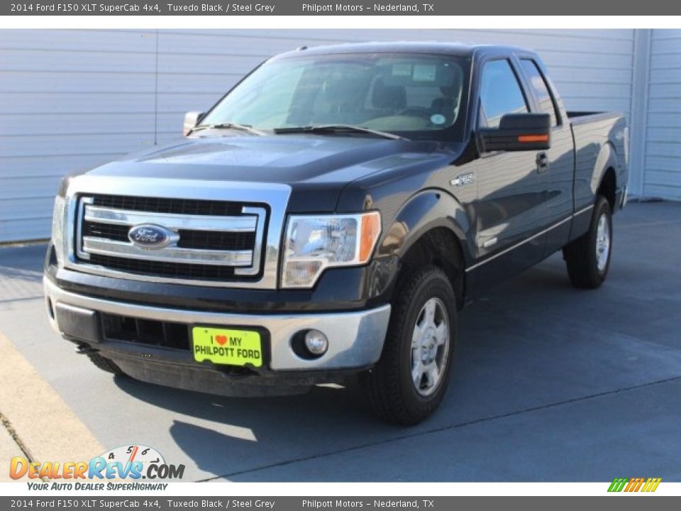 2014 Ford F150 XLT SuperCab 4x4 Tuxedo Black / Steel Grey Photo #3