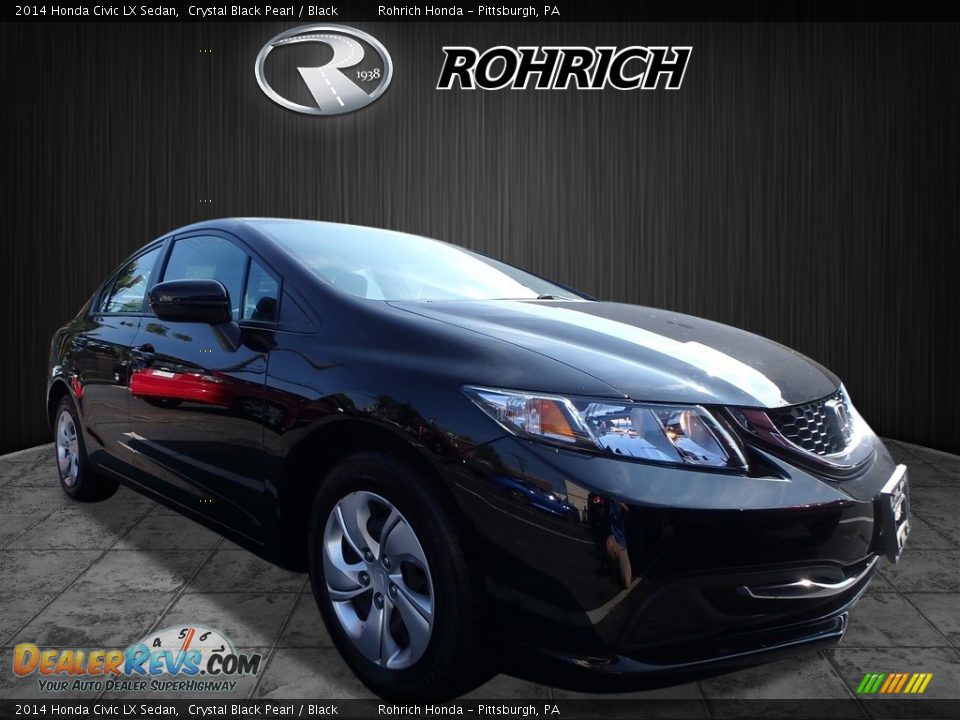 2014 Honda Civic LX Sedan Crystal Black Pearl / Black Photo #1