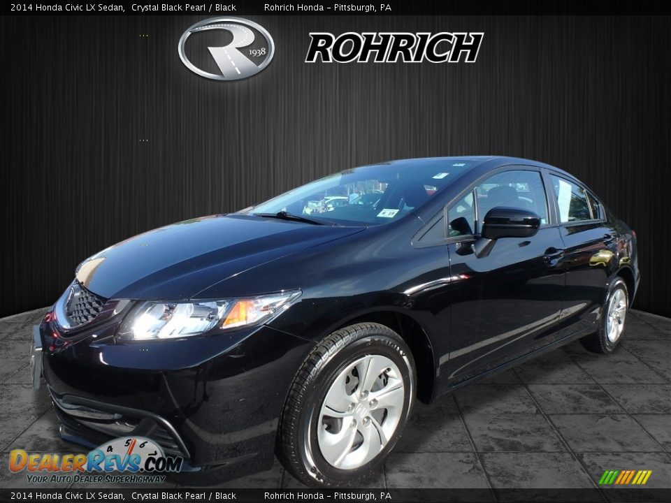 2014 Honda Civic LX Sedan Crystal Black Pearl / Black Photo #3