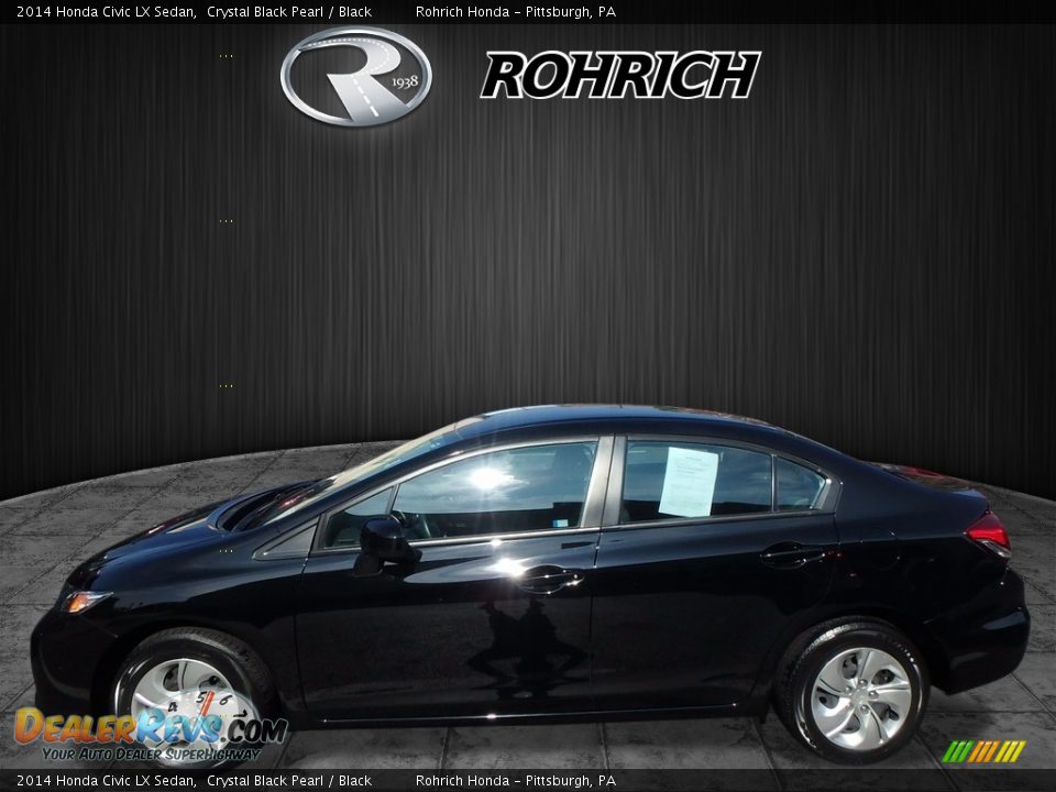 2014 Honda Civic LX Sedan Crystal Black Pearl / Black Photo #4