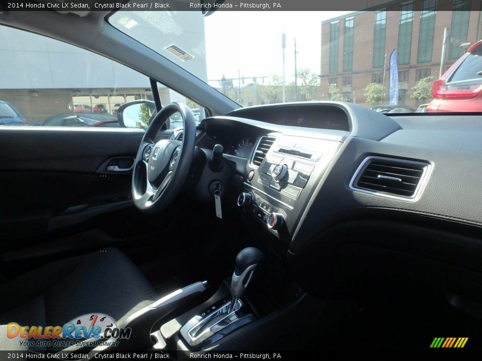 2014 Honda Civic LX Sedan Crystal Black Pearl / Black Photo #13