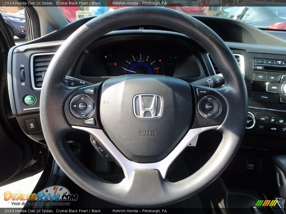 2014 Honda Civic LX Sedan Crystal Black Pearl / Black Photo #21