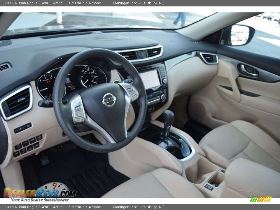 2016 Nissan Rogue S AWD Arctic Blue Metallic / Almond Photo #10