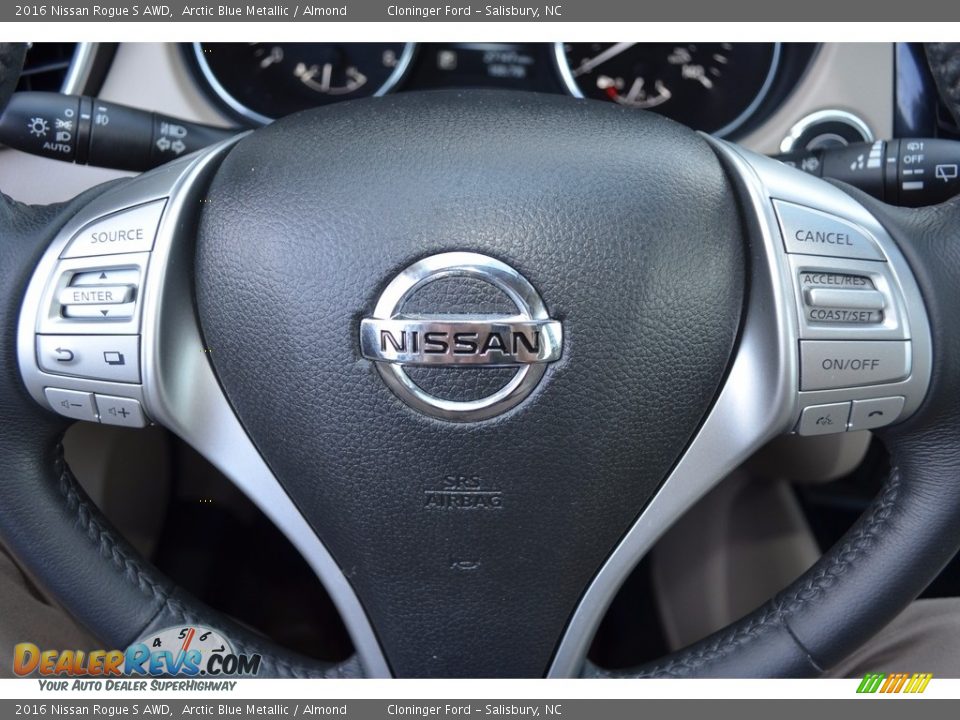 2016 Nissan Rogue S AWD Arctic Blue Metallic / Almond Photo #24