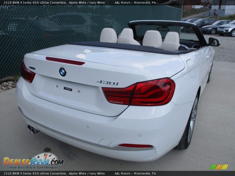 2018 BMW 4 Series 430i xDrive Convertible Alpine White / Ivory White Photo #3