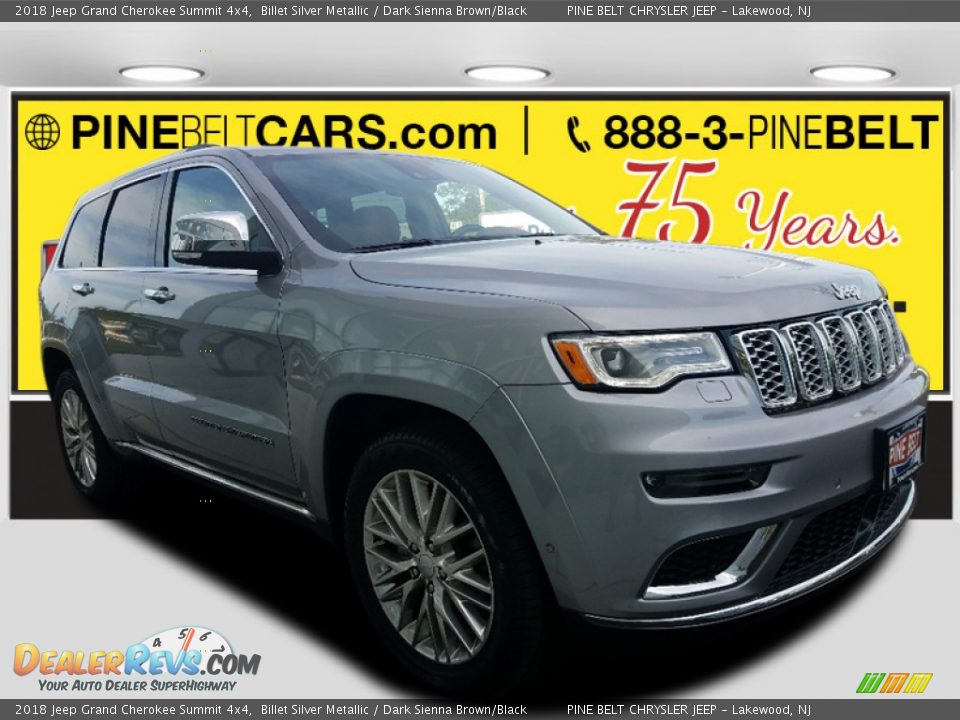 2018 Jeep Grand Cherokee Summit 4x4 Billet Silver Metallic / Dark Sienna Brown/Black Photo #1