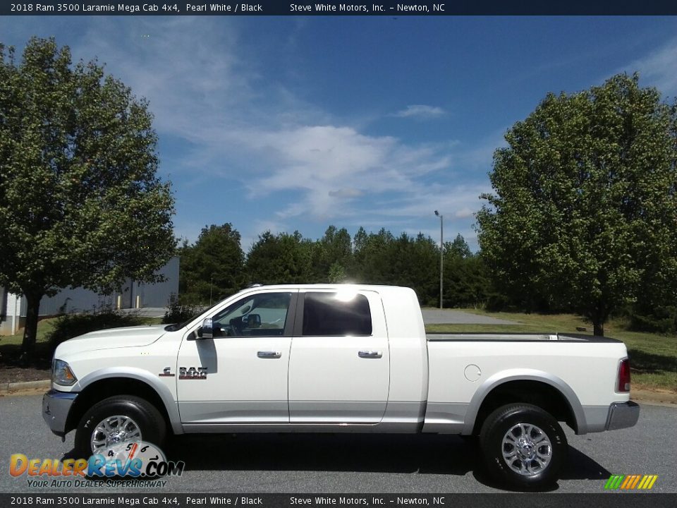 Pearl White 2018 Ram 3500 Laramie Mega Cab 4x4 Photo #1