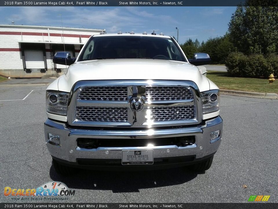2018 Ram 3500 Laramie Mega Cab 4x4 Pearl White / Black Photo #3
