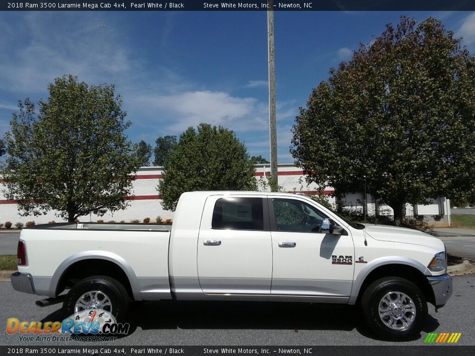 Pearl White 2018 Ram 3500 Laramie Mega Cab 4x4 Photo #5