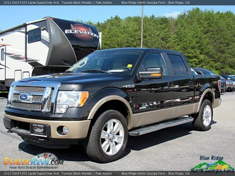 2011 Ford F150 Lariat SuperCrew 4x4 Tuxedo Black Metallic / Pale Adobe Photo #1