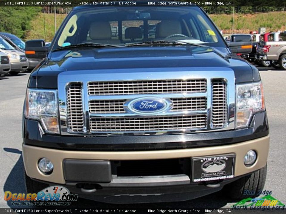 2011 Ford F150 Lariat SuperCrew 4x4 Tuxedo Black Metallic / Pale Adobe Photo #4