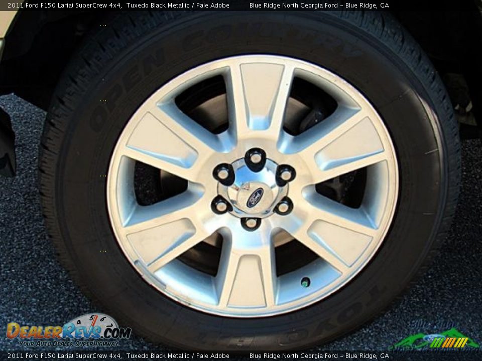 2011 Ford F150 Lariat SuperCrew 4x4 Tuxedo Black Metallic / Pale Adobe Photo #9