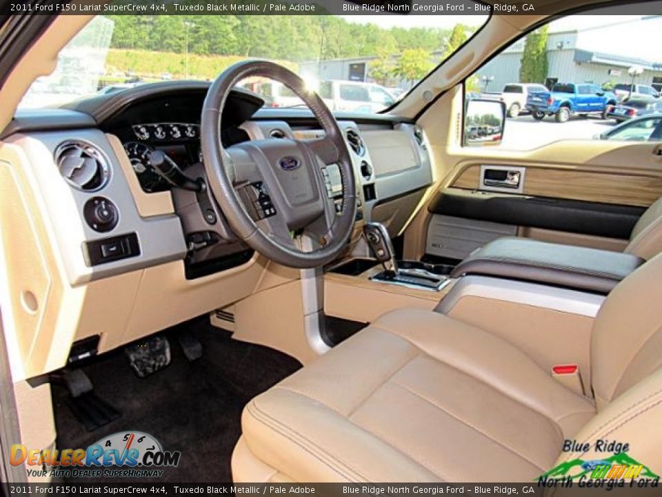 2011 Ford F150 Lariat SuperCrew 4x4 Tuxedo Black Metallic / Pale Adobe Photo #10