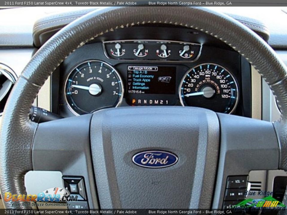 2011 Ford F150 Lariat SuperCrew 4x4 Tuxedo Black Metallic / Pale Adobe Photo #13