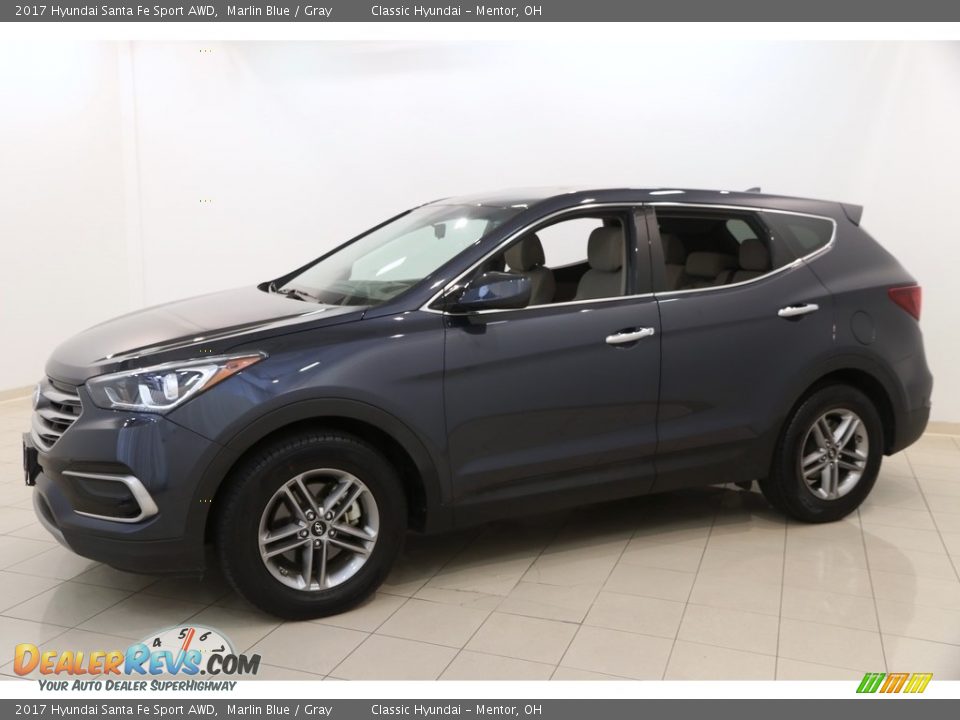 2017 Hyundai Santa Fe Sport AWD Marlin Blue / Gray Photo #3