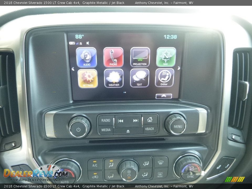 2018 Chevrolet Silverado 1500 LT Crew Cab 4x4 Graphite Metallic / Jet Black Photo #16