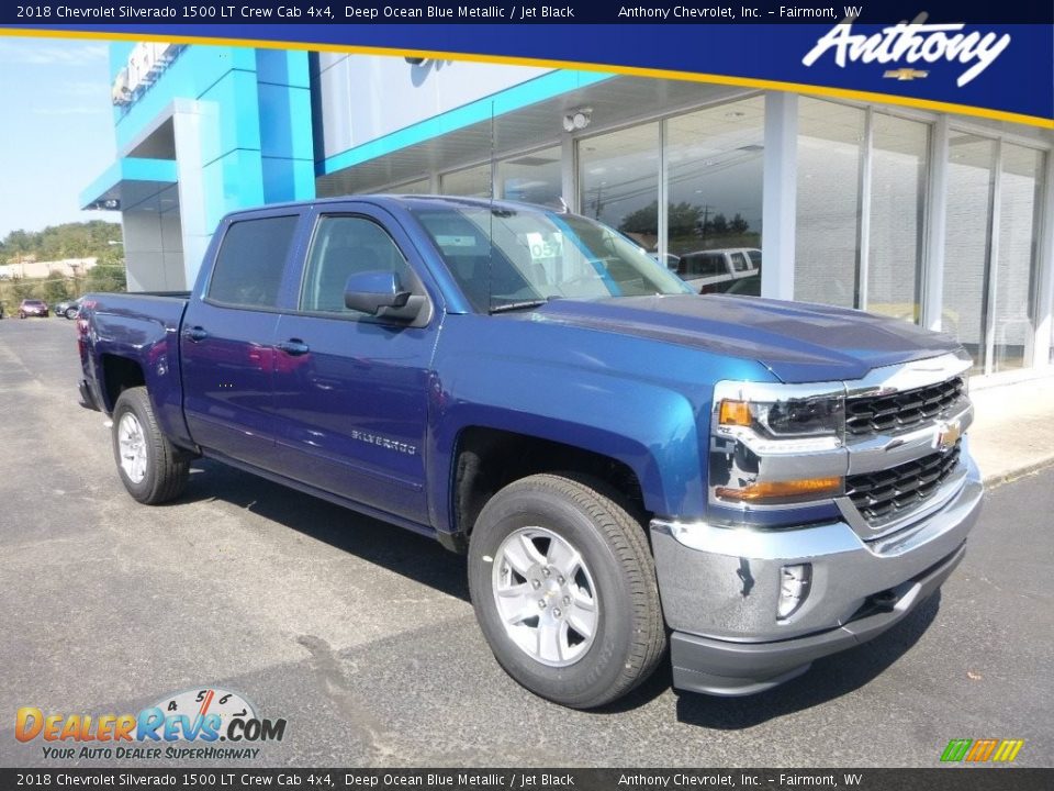2018 Chevrolet Silverado 1500 LT Crew Cab 4x4 Deep Ocean Blue Metallic / Jet Black Photo #1