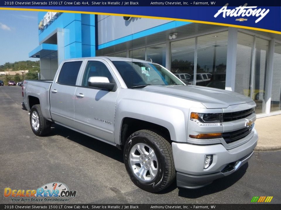 2018 Chevrolet Silverado 1500 LT Crew Cab 4x4 Silver Ice Metallic / Jet Black Photo #1