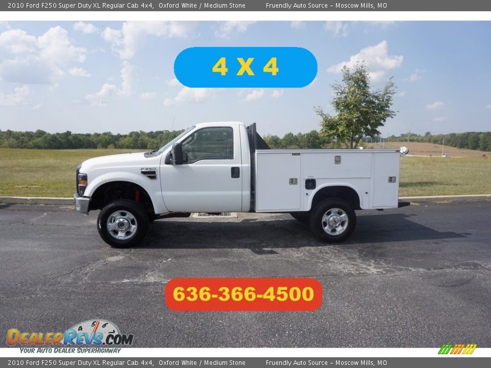 2010 Ford F250 Super Duty XL Regular Cab 4x4 Oxford White / Medium Stone Photo #1