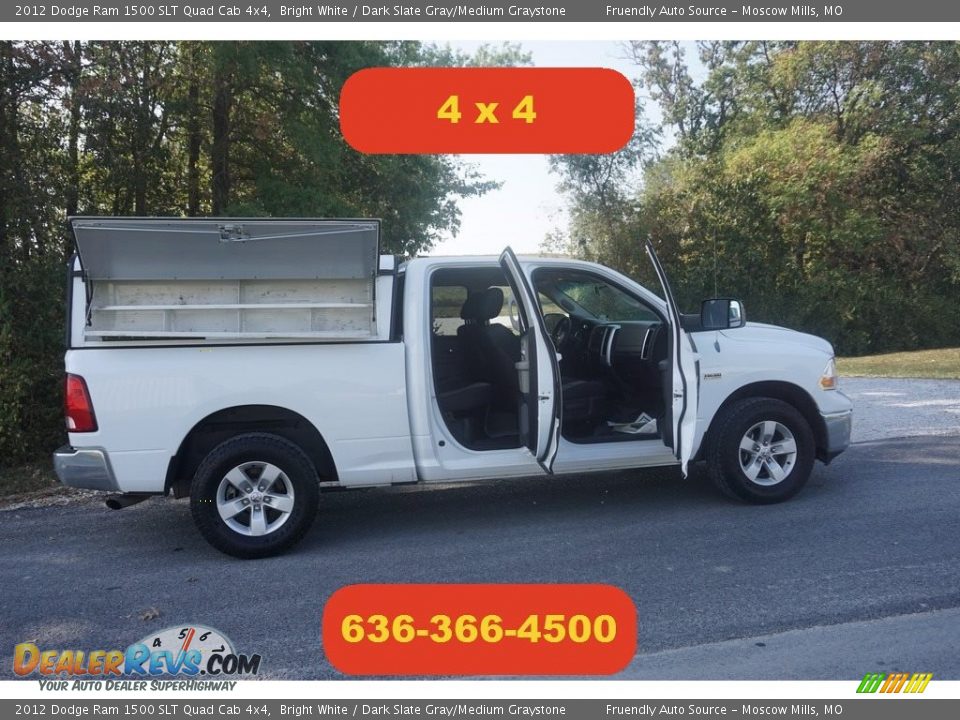 2012 Dodge Ram 1500 SLT Quad Cab 4x4 Bright White / Dark Slate Gray/Medium Graystone Photo #1