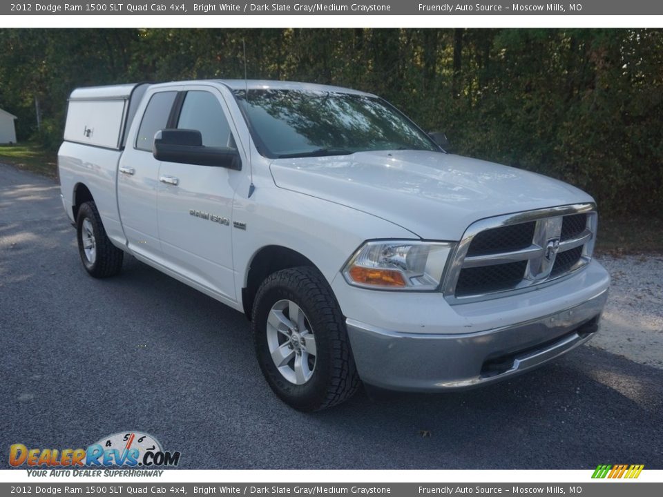 2012 Dodge Ram 1500 SLT Quad Cab 4x4 Bright White / Dark Slate Gray/Medium Graystone Photo #4