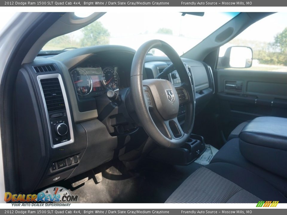 2012 Dodge Ram 1500 SLT Quad Cab 4x4 Bright White / Dark Slate Gray/Medium Graystone Photo #10