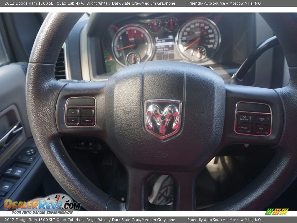 2012 Dodge Ram 1500 SLT Quad Cab 4x4 Bright White / Dark Slate Gray/Medium Graystone Photo #18