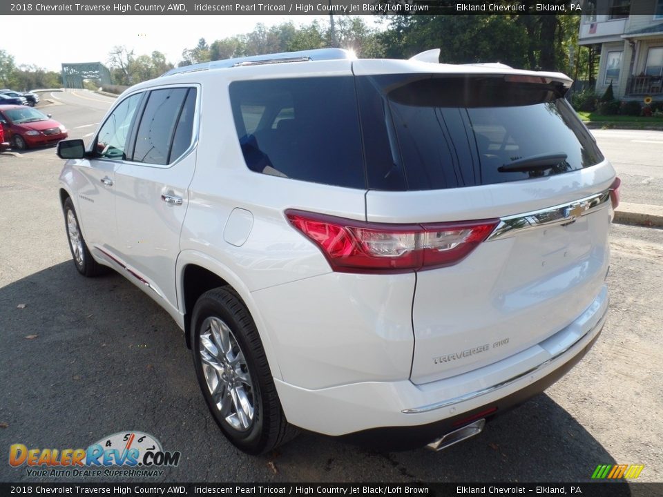 2018 Chevrolet Traverse High Country AWD Iridescent Pearl Tricoat / High Country Jet Black/Loft Brown Photo #7
