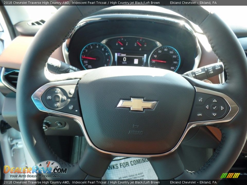 2018 Chevrolet Traverse High Country AWD Iridescent Pearl Tricoat / High Country Jet Black/Loft Brown Photo #21