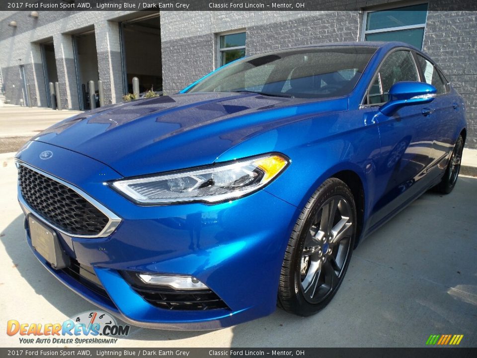2017 Ford Fusion Sport AWD Lightning Blue / Dark Earth Grey Photo #1