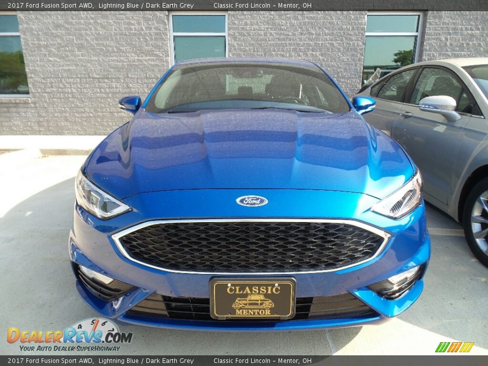 2017 Ford Fusion Sport AWD Lightning Blue / Dark Earth Grey Photo #2