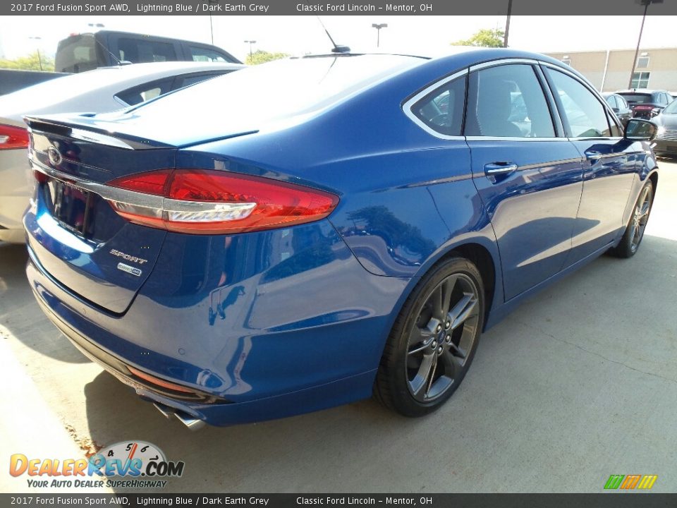 2017 Ford Fusion Sport AWD Lightning Blue / Dark Earth Grey Photo #3