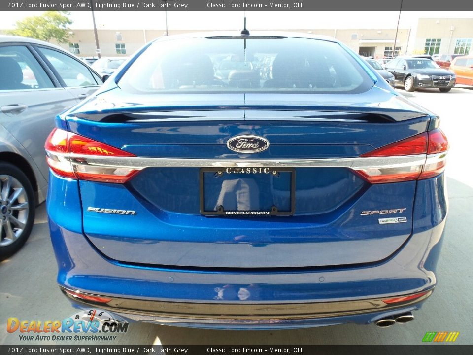 2017 Ford Fusion Sport AWD Lightning Blue / Dark Earth Grey Photo #4