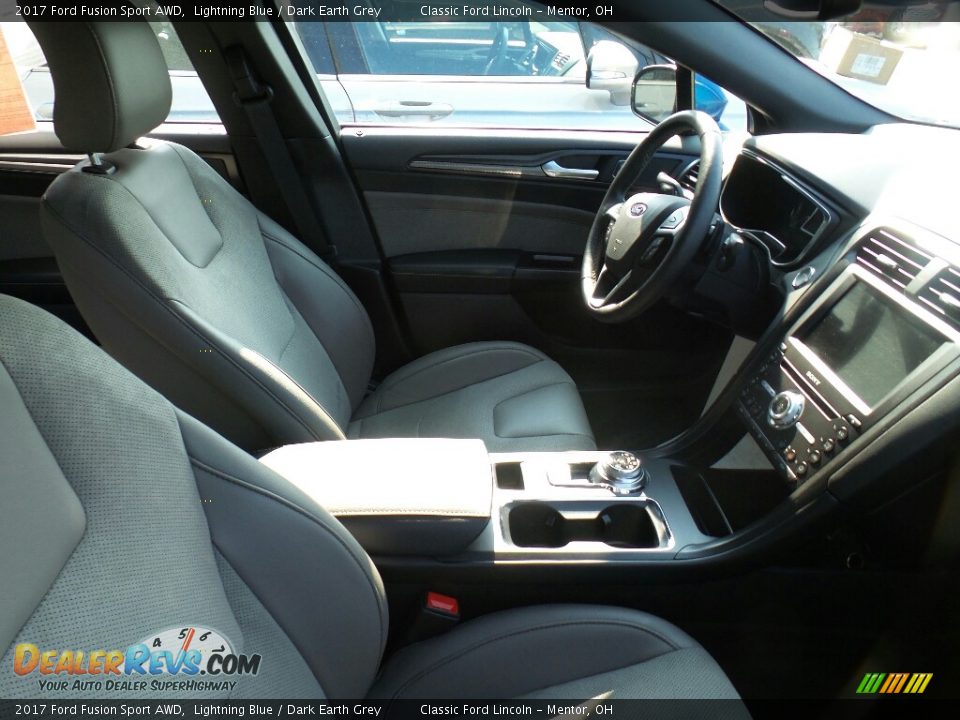 2017 Ford Fusion Sport AWD Lightning Blue / Dark Earth Grey Photo #5