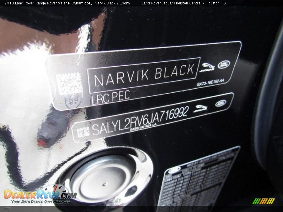 Land Rover Color Code PEC Narvik Black