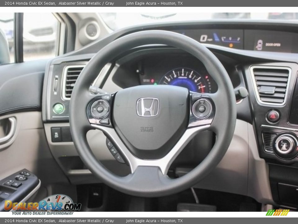2014 Honda Civic EX Sedan Alabaster Silver Metallic / Gray Photo #29