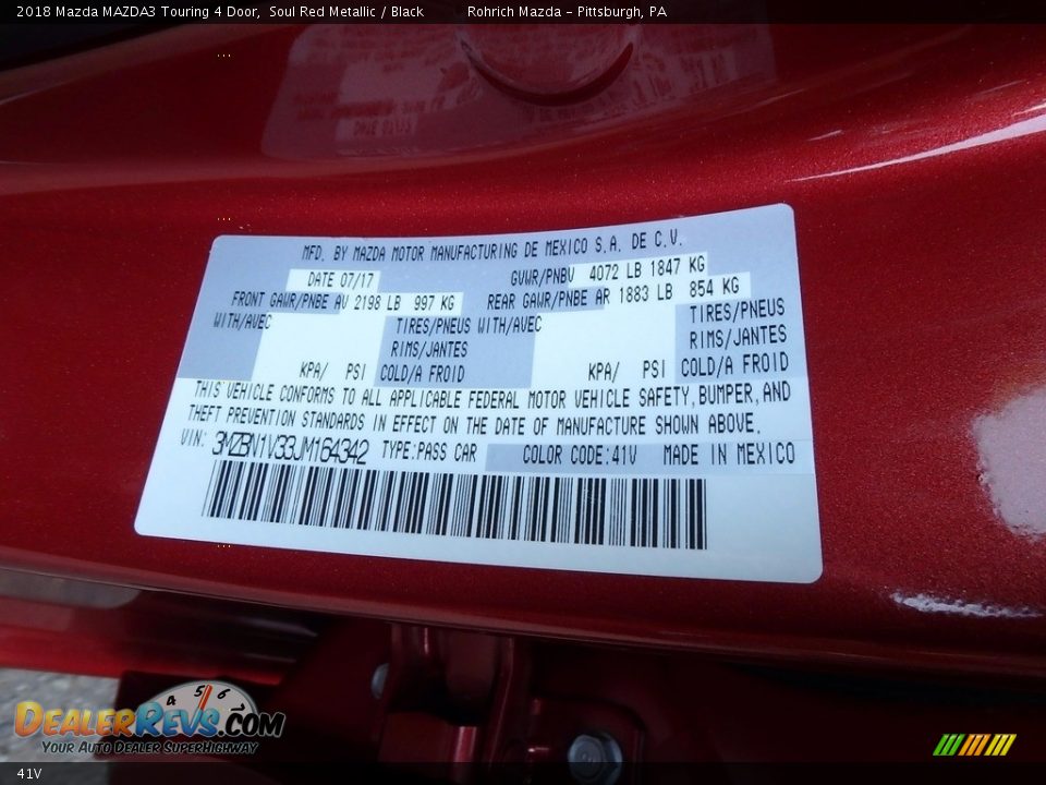 Mazda Color Code 41V Soul Red Metallic