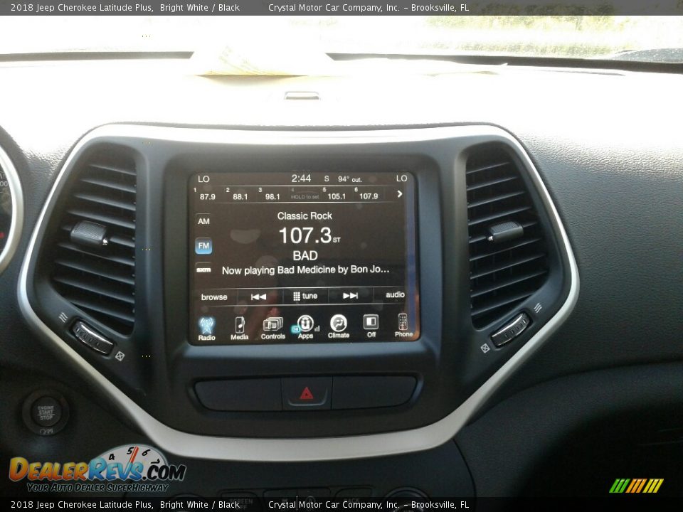 2018 Jeep Cherokee Latitude Plus Bright White / Black Photo #15