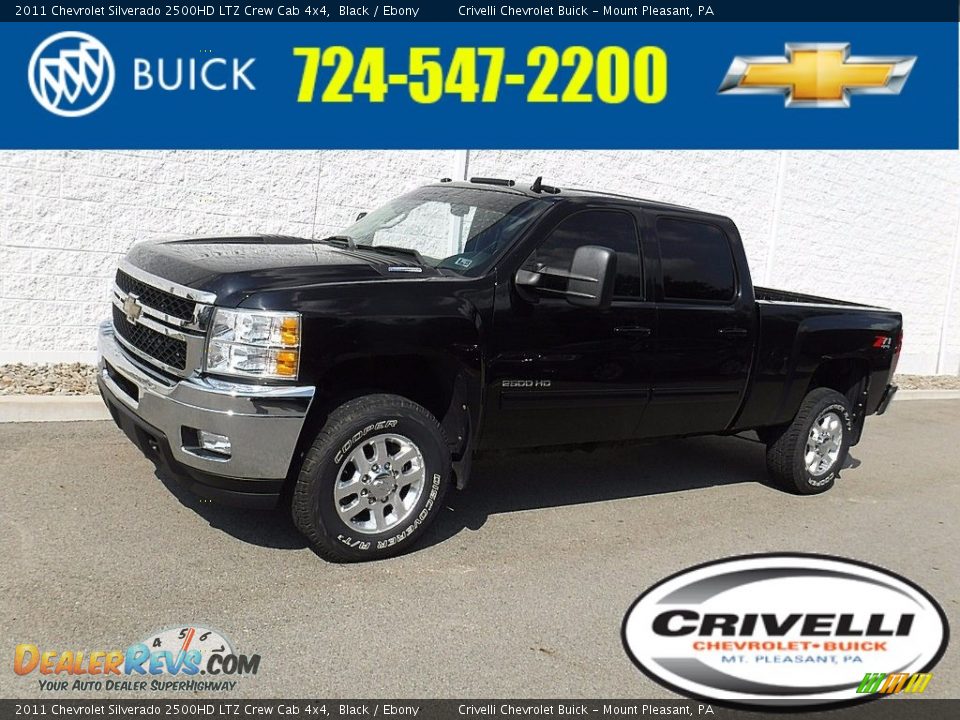 2011 Chevrolet Silverado 2500HD LTZ Crew Cab 4x4 Black / Ebony Photo #1