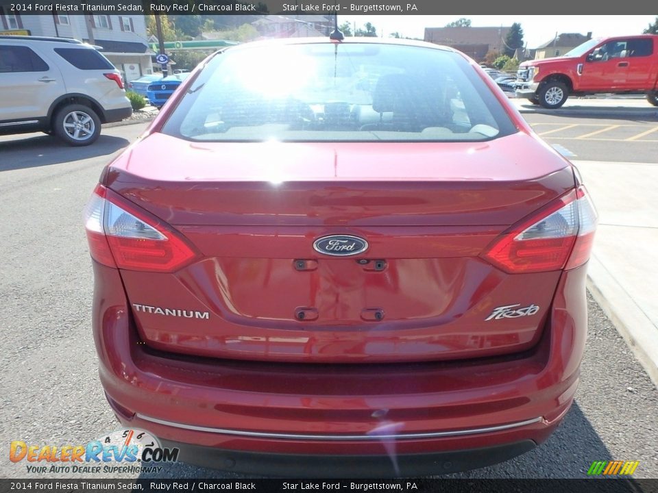 2014 Ford Fiesta Titanium Sedan Ruby Red / Charcoal Black Photo #6