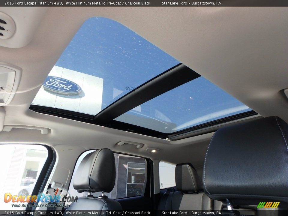 2015 Ford Escape Titanium 4WD White Platinum Metallic Tri-Coat / Charcoal Black Photo #14