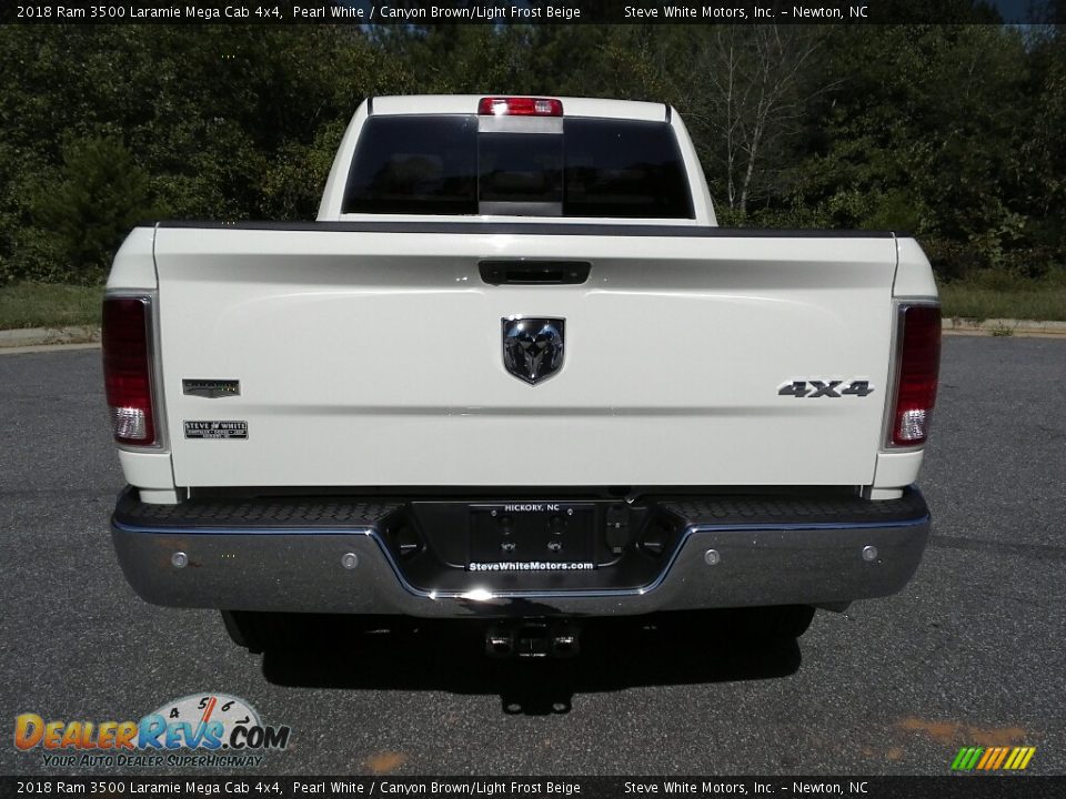 2018 Ram 3500 Laramie Mega Cab 4x4 Pearl White / Canyon Brown/Light Frost Beige Photo #7