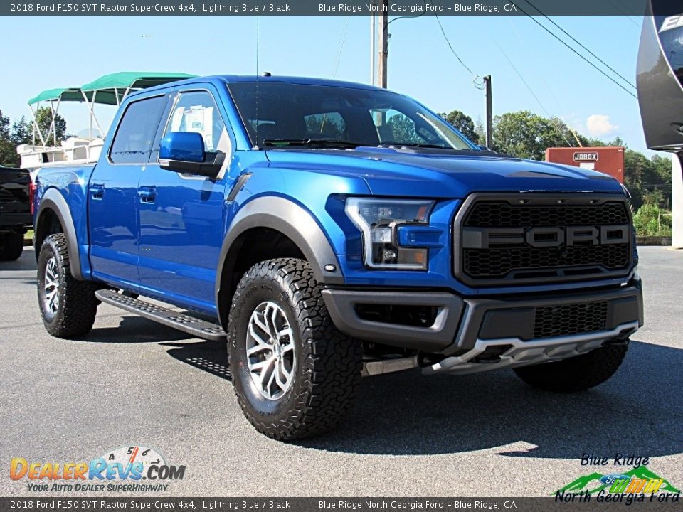 2018 Ford F150 SVT Raptor SuperCrew 4x4 Lightning Blue / Black Photo #7